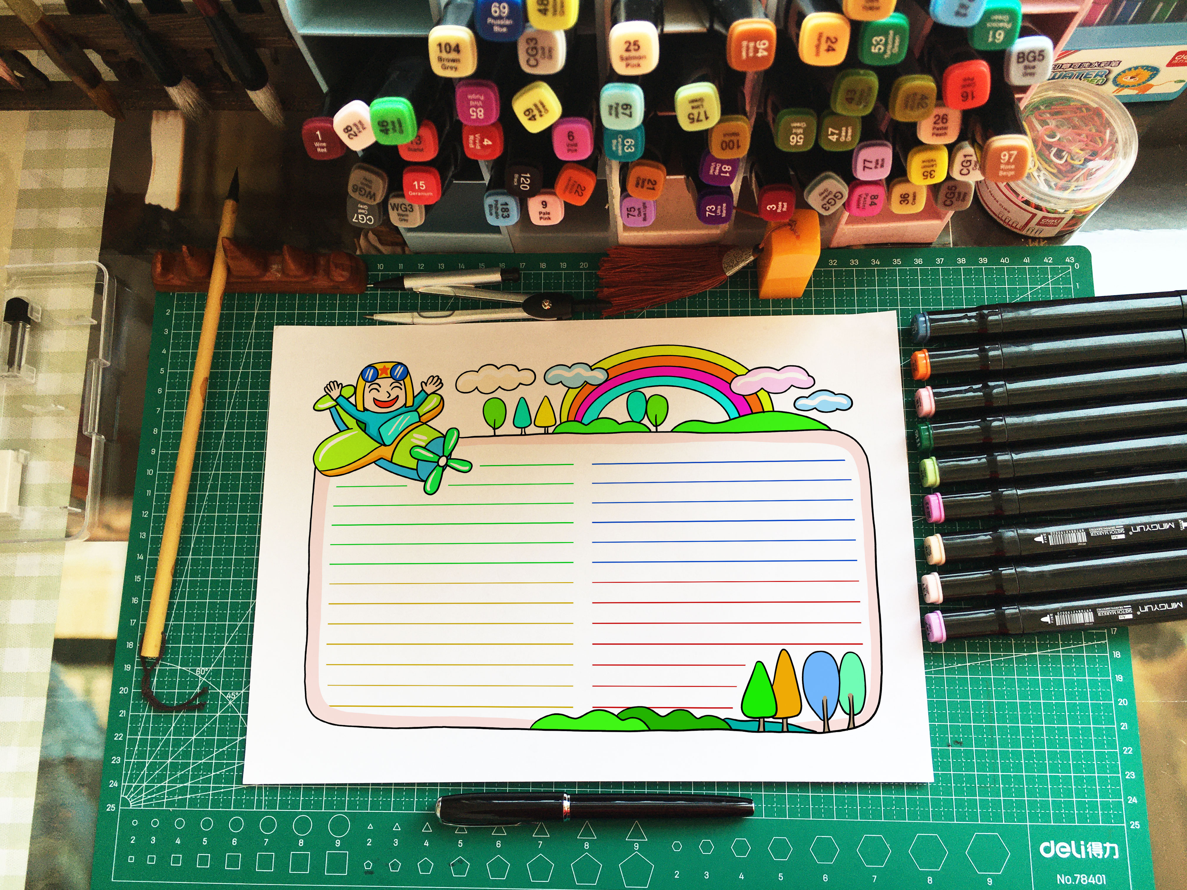 六一儿童节手抄报模板简单又漂亮,快乐童年放飞梦想黑白手抄报图文