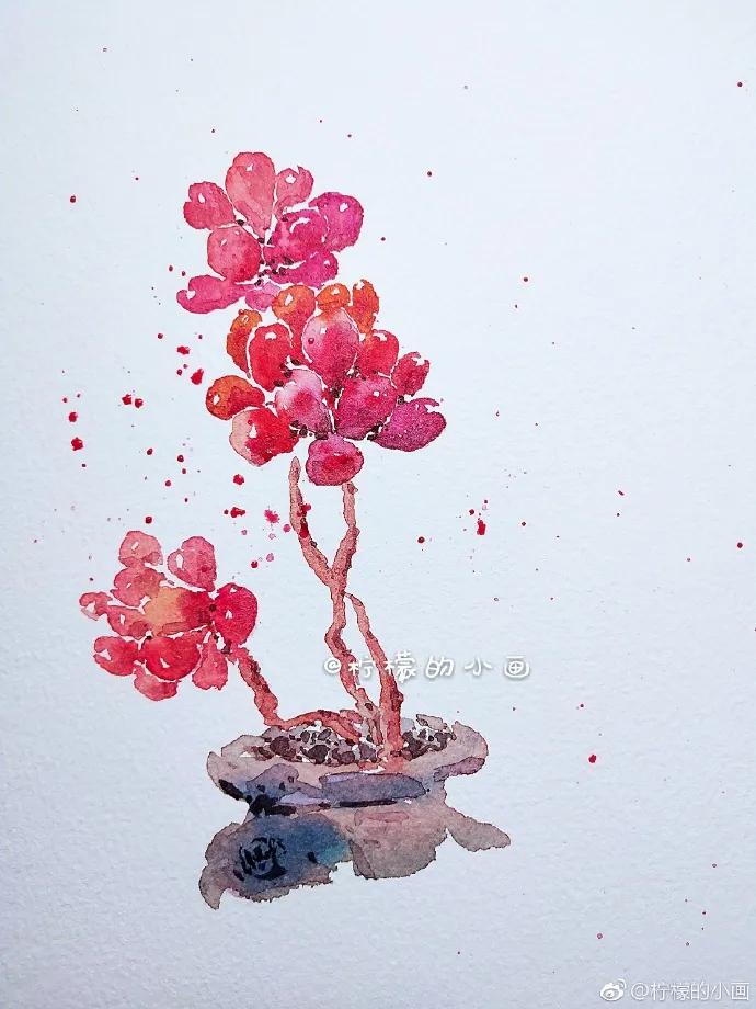 分享一组好看的小清新水彩插画,不来看看简单水彩小插画的教程吗