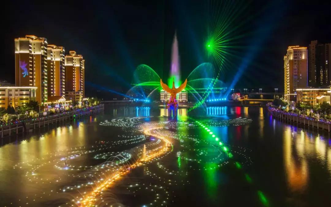 宝鸡灯光喷泉,美好的宝鸡音乐喷泉水景灯光秀