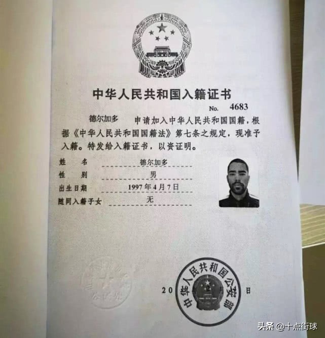 归化球员身份证,中国血统归化运动员