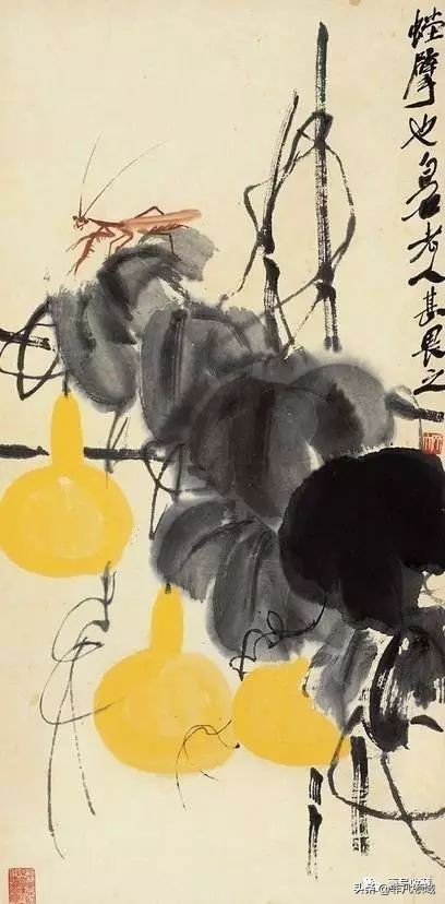 齐白石葫芦作品,齐白石葫芦寓意