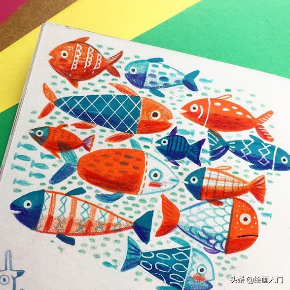 彩铅小动物插画简单,彩铅插画小动物手绘