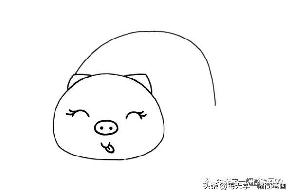 简笔画小猪简单画法,小猫小狗小鸭小猪小熊简笔画