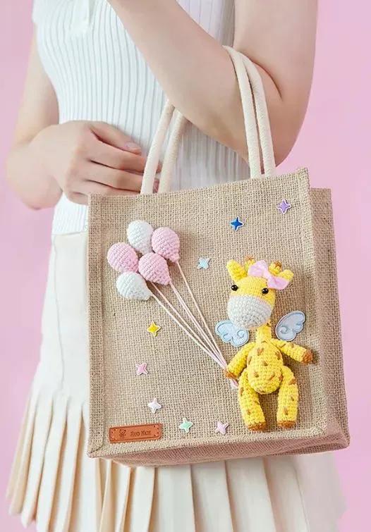 手工手提包又简单又漂亮,麻布袋子diy手提袋手绘