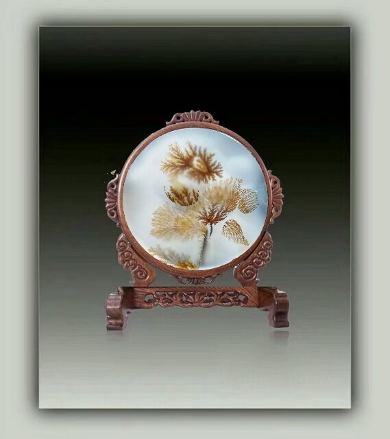 海洋玉髓象形图纹玛瑙,高收藏价值的水纹石图文