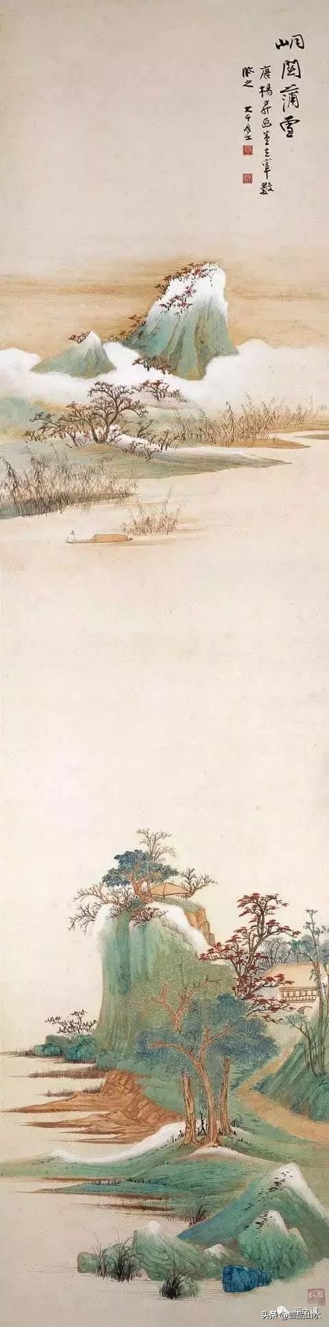 历代名家青绿山水画作品,历代青山绿水经典国画精品欣赏
