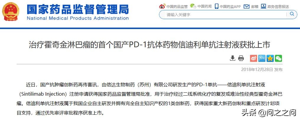 全球批准上市pd-1药物,中国抗癌新药pd1