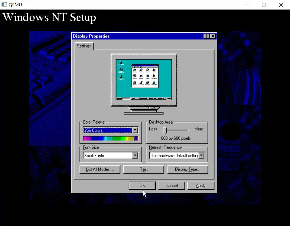 QEMU安装WINDOWSNT4.0MIPS版本