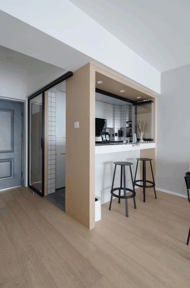 68平小户型一室一厅带衣帽间,茶室衣帽间一体小户型