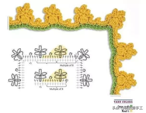 桌布花边钩织的教程,隔热垫餐桌垫钩针教程
