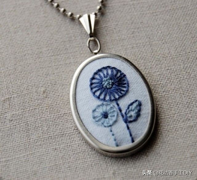 刺绣装饰项链,超级简单又可爱的刺绣教程
