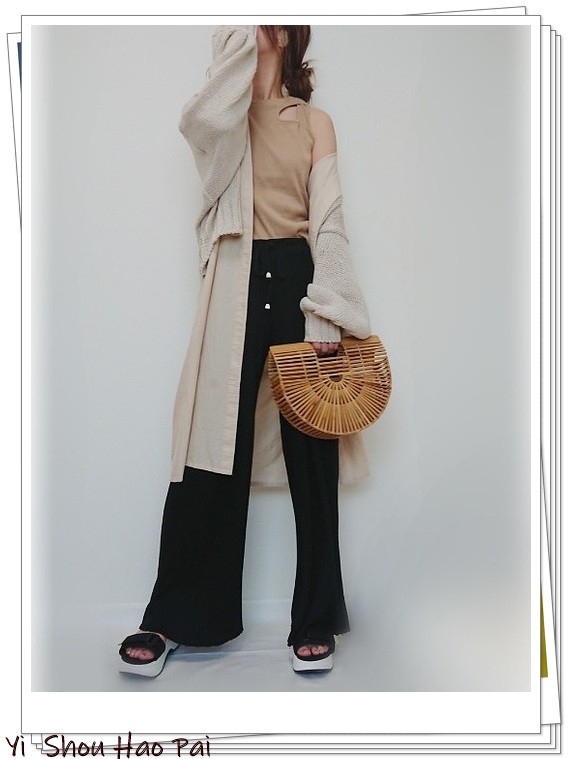 亚麻垂感裤搭配,杏色阔腿亚麻裤的搭配