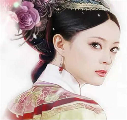 张智尧古装画像手绘,古装女明星图片手绘