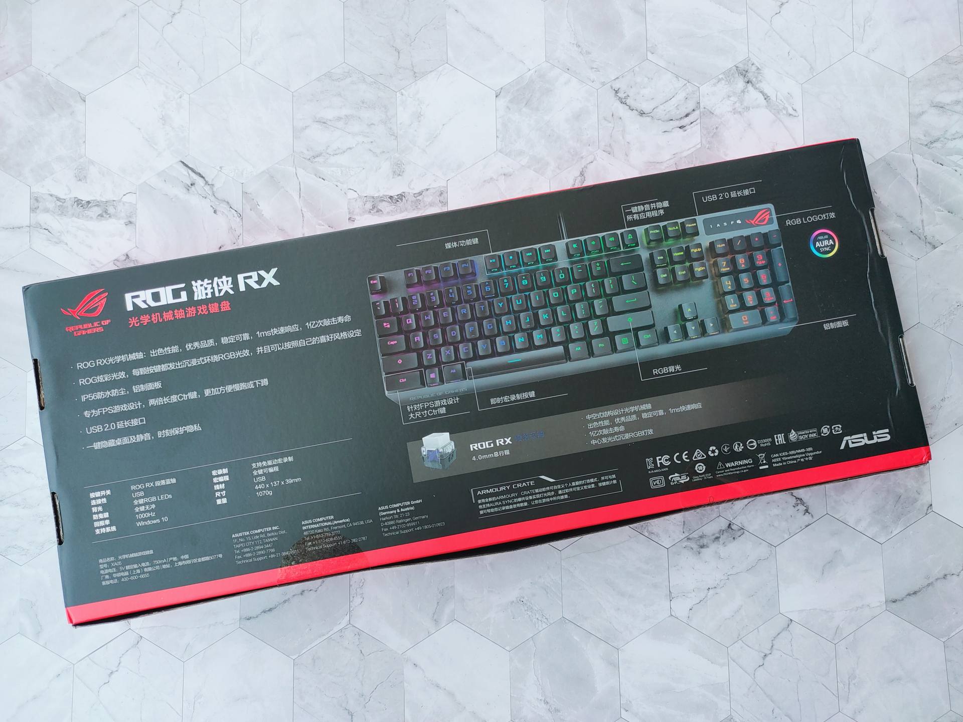 更强寿命和RGB灯光，败家之眼ROG游侠RX光轴键盘