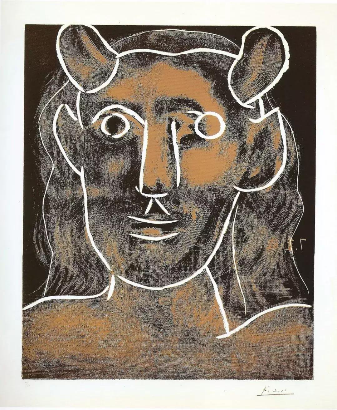 毕加索创意美术版画,线条的表现力毕加索