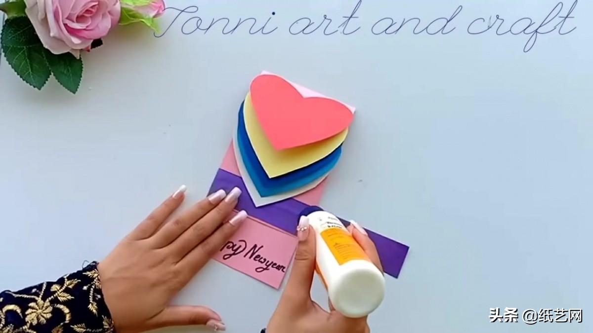 新年贺卡用卡纸还是彩纸,一看就会的超简单手工新年贺卡