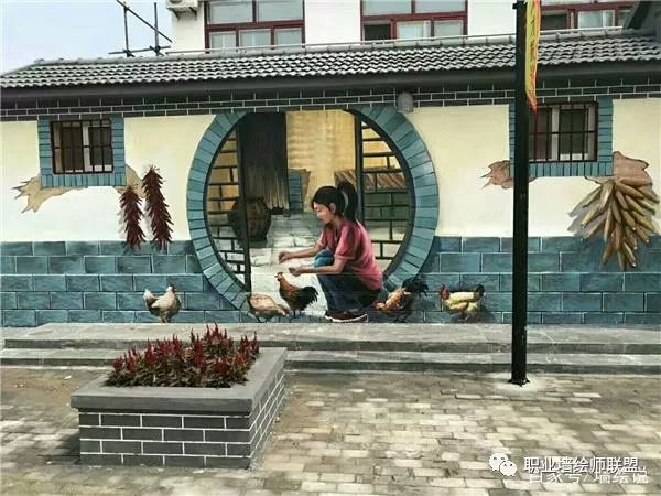 墙面创意3d绘画,动感3d瓷砖效果图