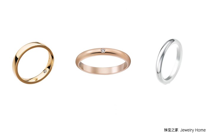 普通又简单的婚戒,简单款式无钻戒指