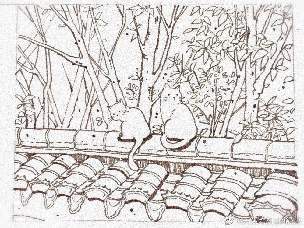 意境钢笔水彩画步骤,钢笔水彩画临摹简单入门