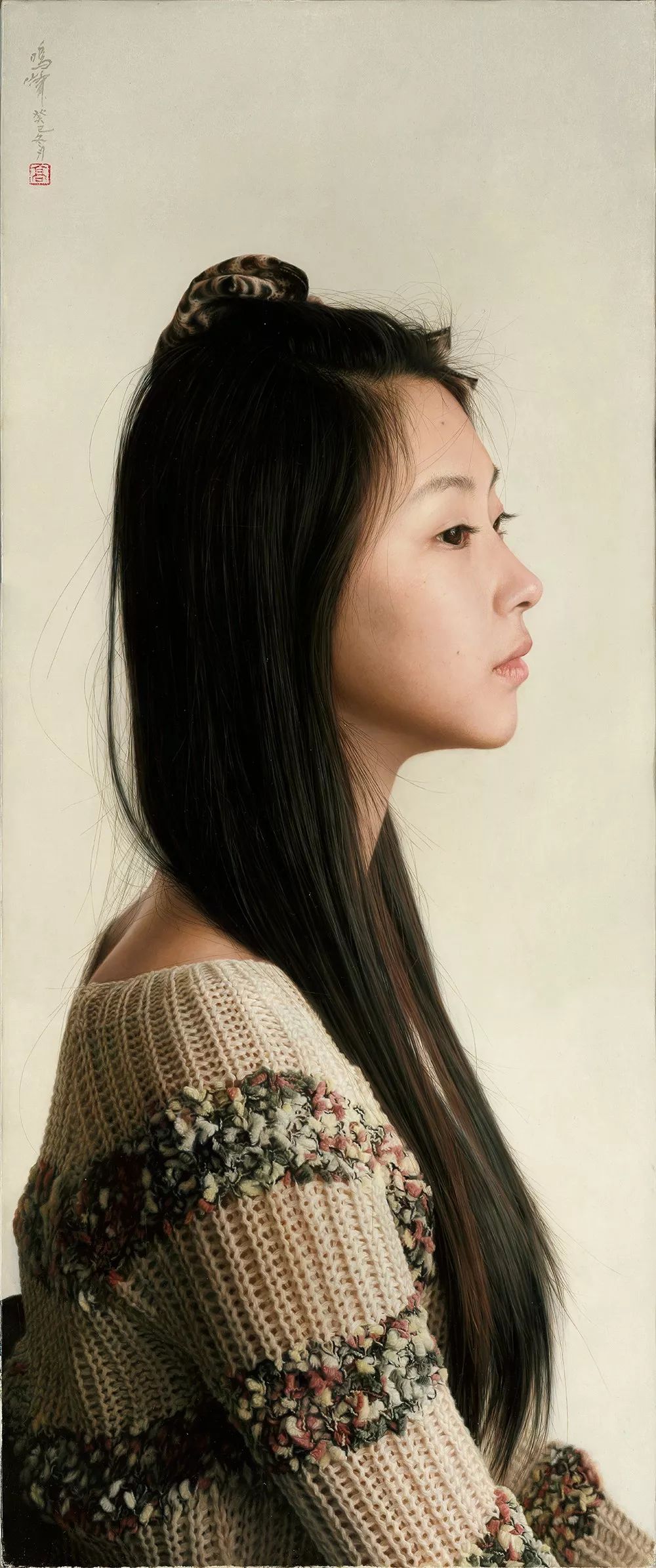 冷军的画作被误以为照片,冷军给女学生画肖像画