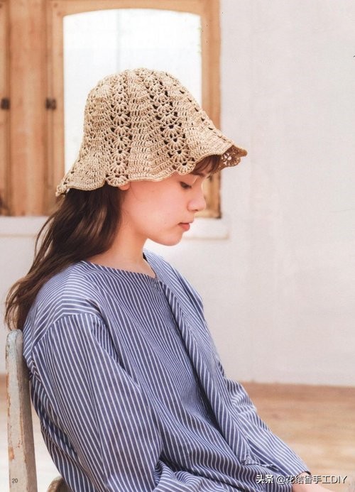 拉菲草帽纯手工编织遮阳帽子桶帽,diy有创意草帽简单又好看