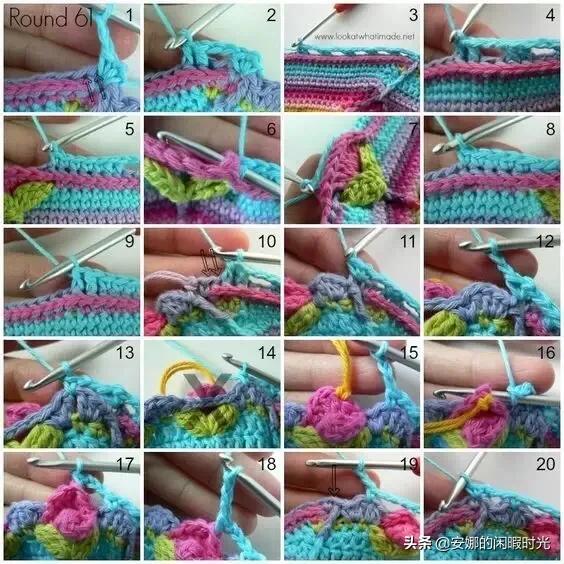 曼陀罗毯子编织教程,苏菲花园曼陀罗毯子钩法高清图解