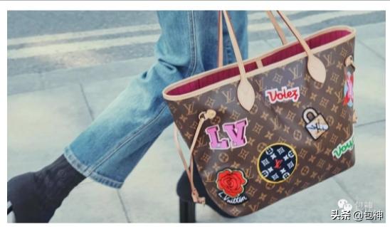 包神二手奢侈品,贴满徽章的包包lv