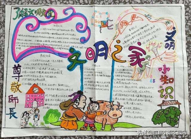 文明礼仪手抄报画简单漂亮,文明礼仪绘画手抄报简单漂亮