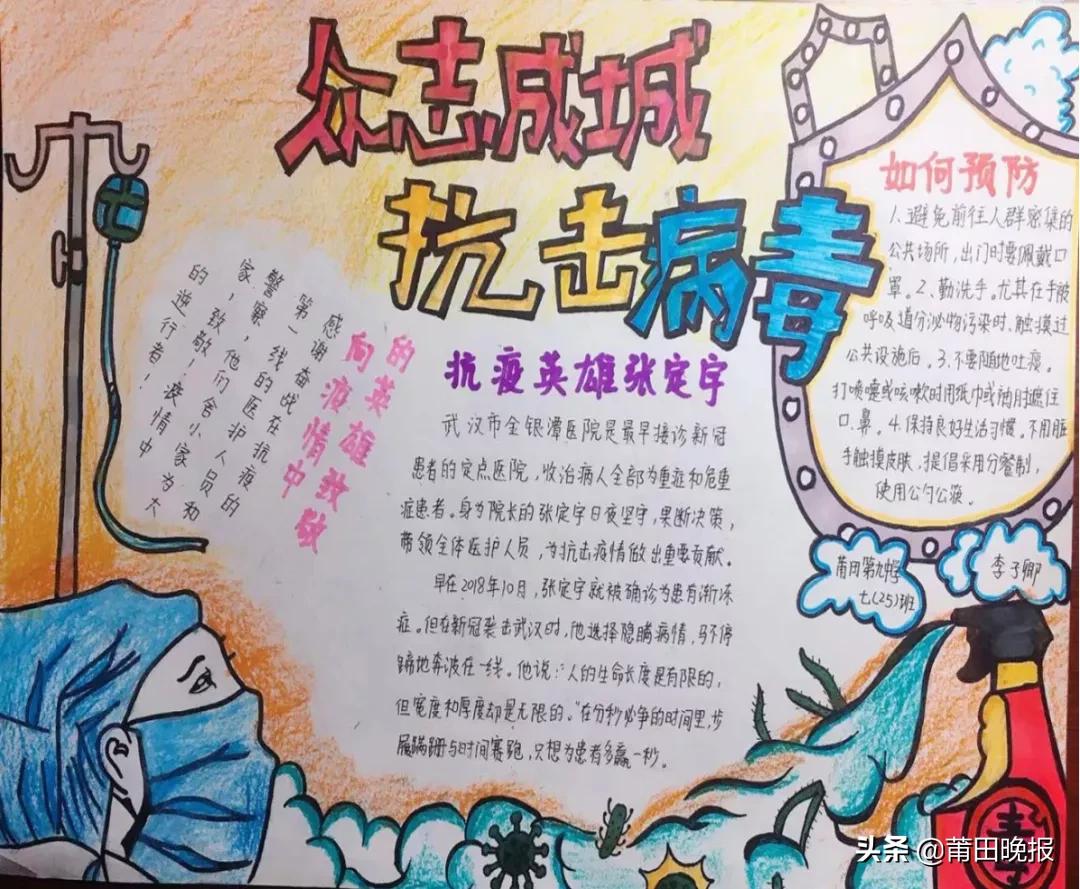 关于疫情防控的绘画初一,面对疫情绘画作品