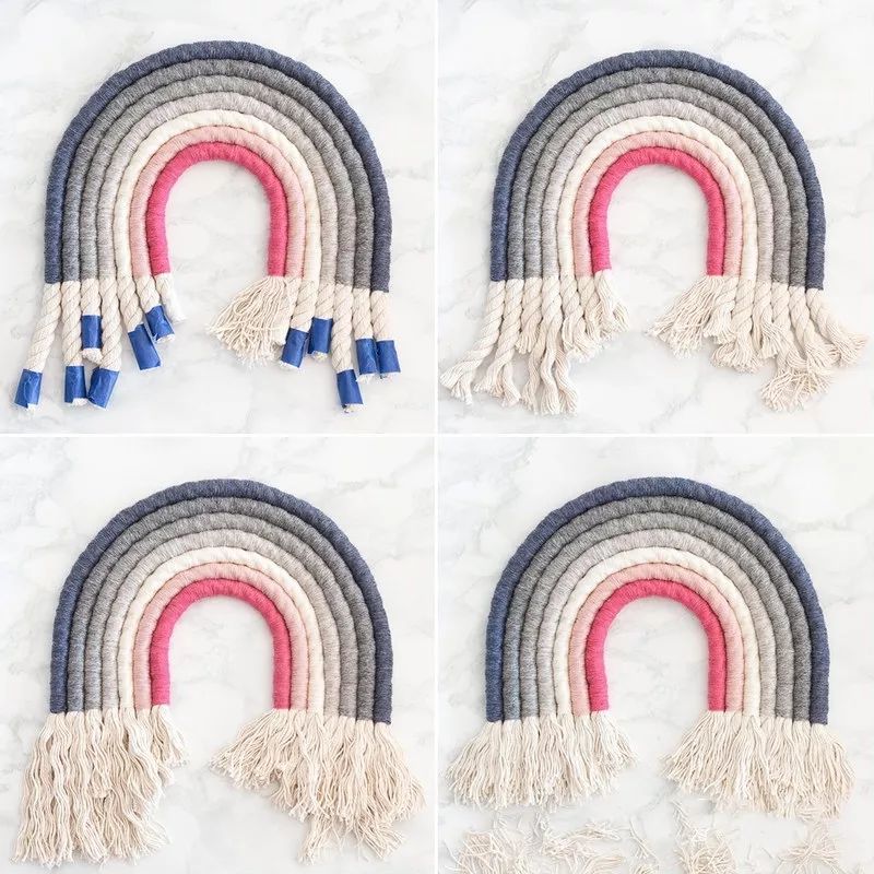 自制漂亮的挂毯,做彩虹云朵挂坠