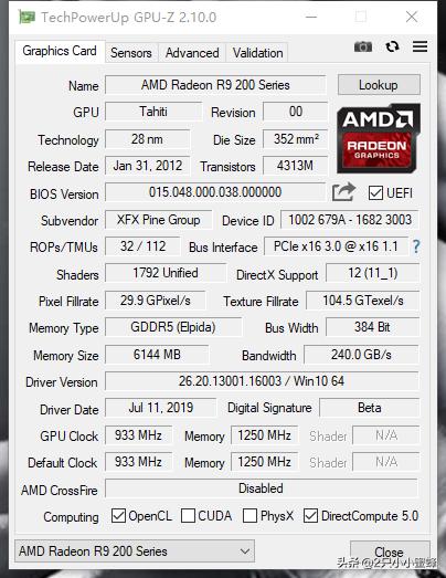 讯景r93804g,讯景r9280x显卡