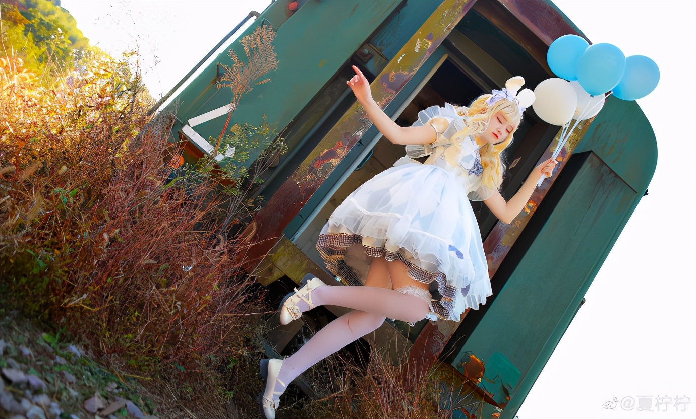 夏日感满满的lolita,lolita粉色气球