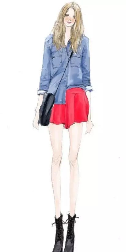 服装设计师画手稿视频,可爱的小插画手绘女孩服装