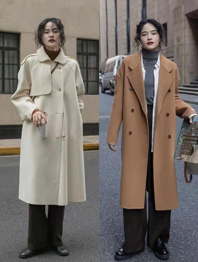 复古修身显瘦时尚女式呢子大衣,宽松时尚长款减龄呢子大衣