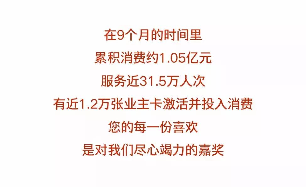 普罗FAMILY业主卡年度数据新鲜出炉！回首我们这一年