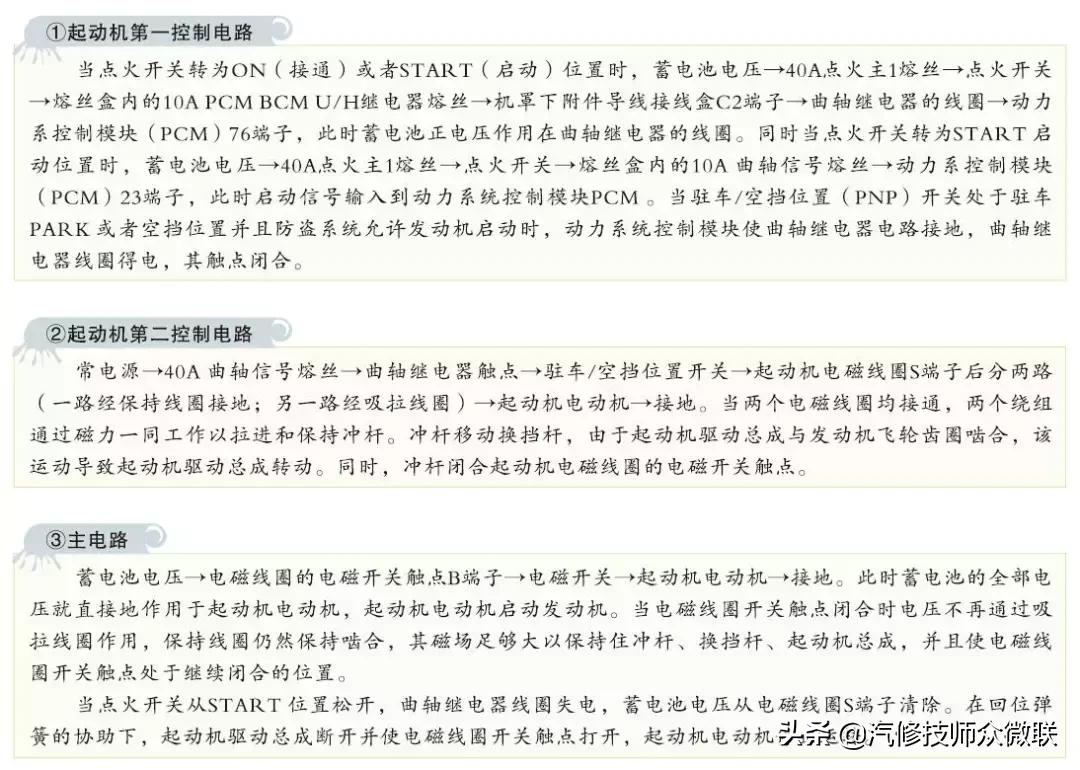怎样看启动系统电路图,汽车启动系统电路图