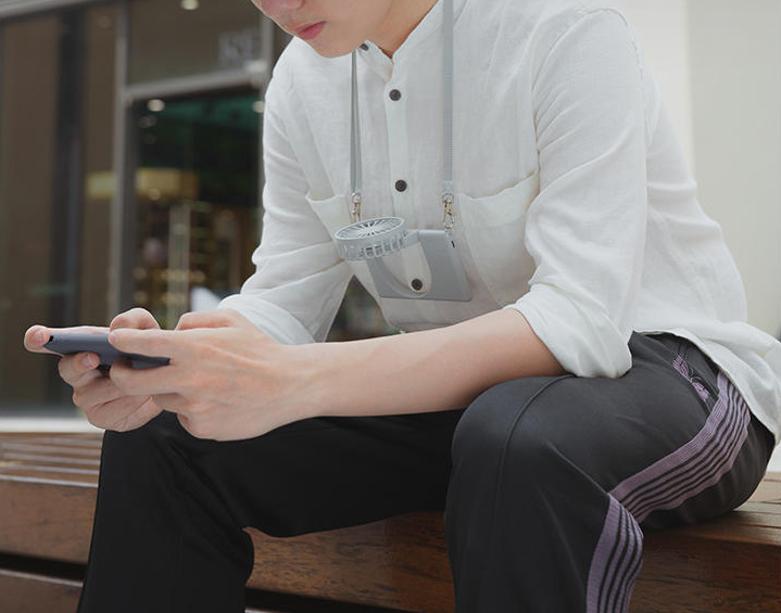 初夏外出新时尚,超轻无线风扇,仅70g!台式、挂脖儿都可