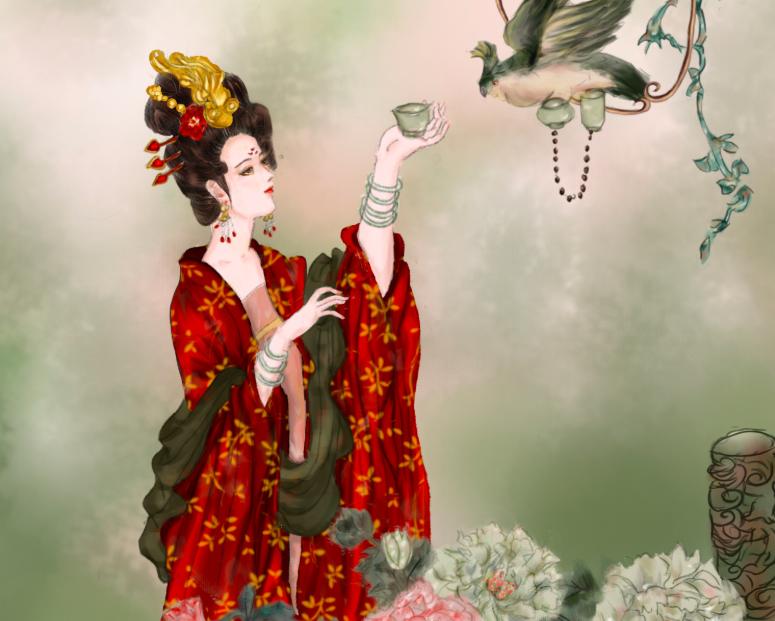 学画中国四大美女杨玉环,香港电影四大美女杨玉环