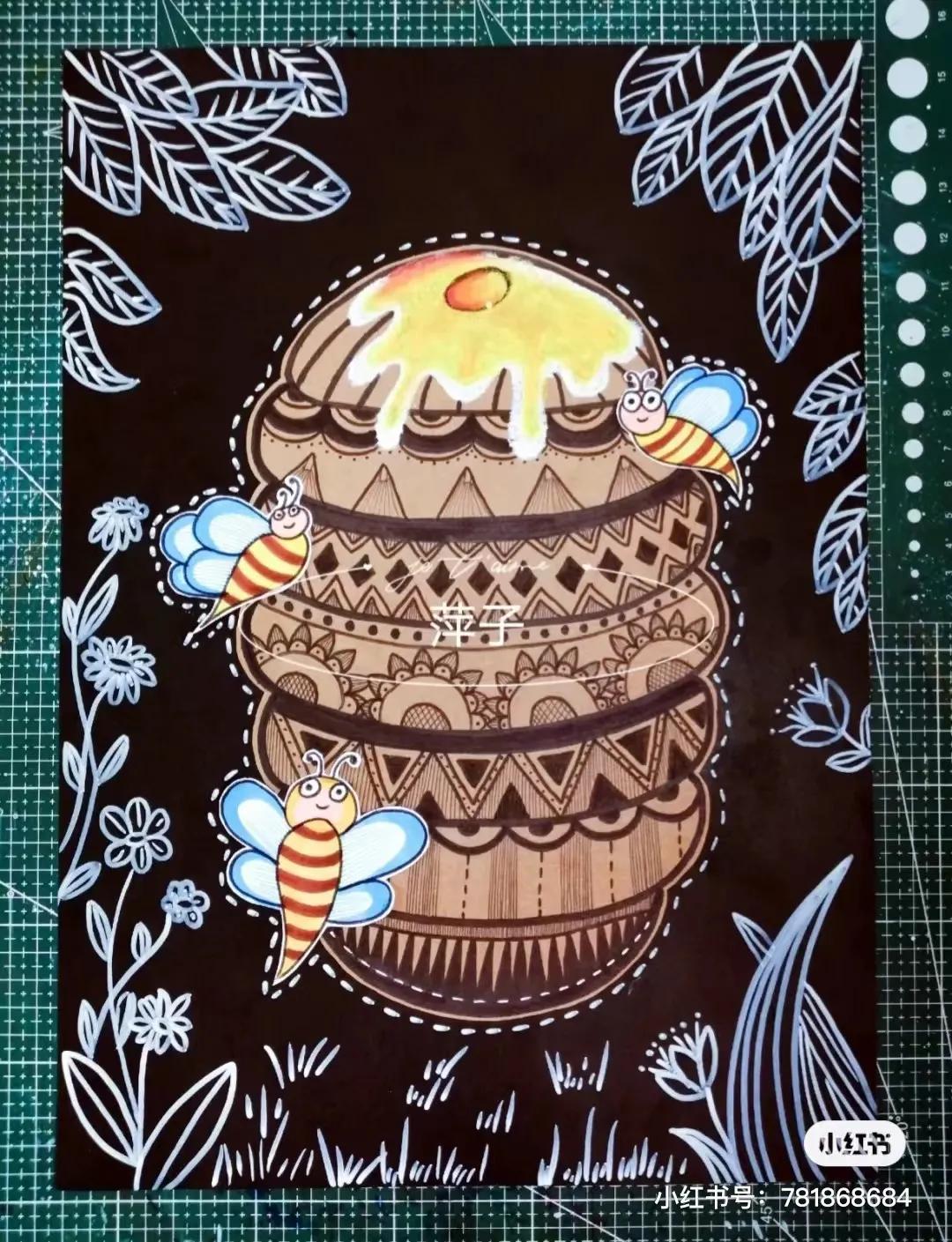 花卉简单线描创意画,花草线描画装饰