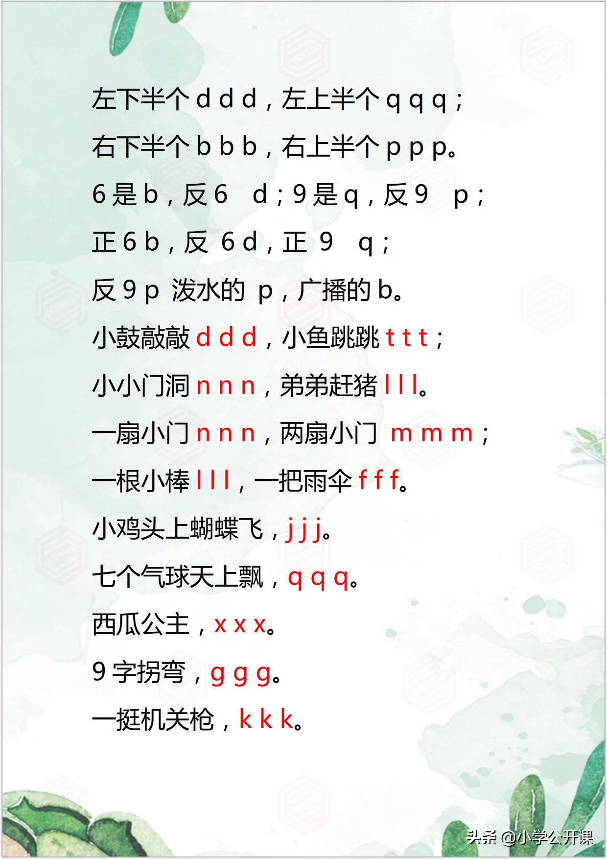 最简单最好学拼音顺口溜三天学会,学习汉语拼音的顺口溜