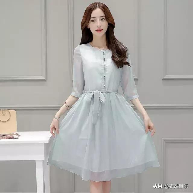 雪纺连衣裙气质高级感轻奢简单款,长款雪纺连衣裙秋冬显瘦高端大气