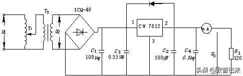 三端固定式集成稳压器应用实例,三端集成稳压器例题