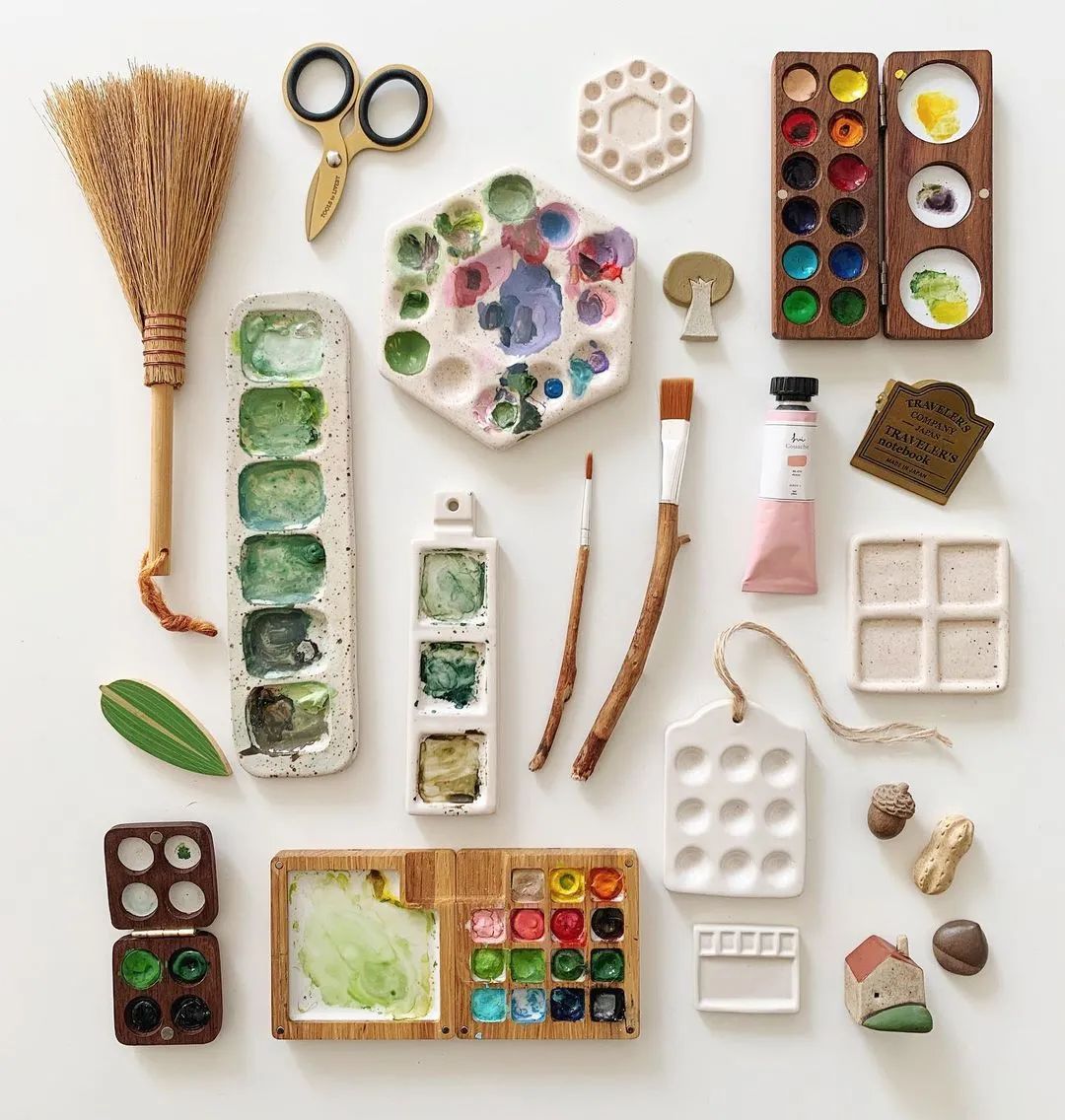 超美水彩画治愈,韩国女孩画画