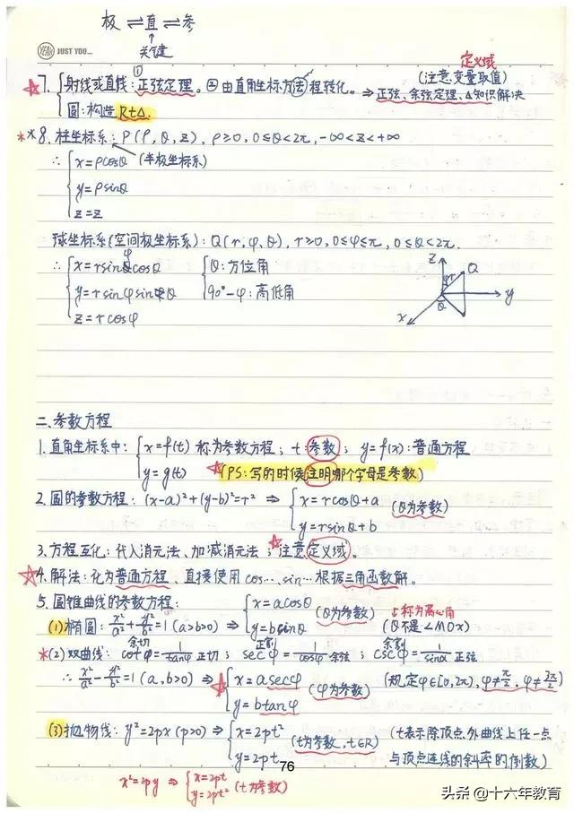 高考数学90分必会知识点,高考数学150学霸的笔记和归纳