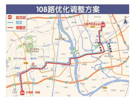 扬州文昌阁站公交线,扬州公交108路线路图
