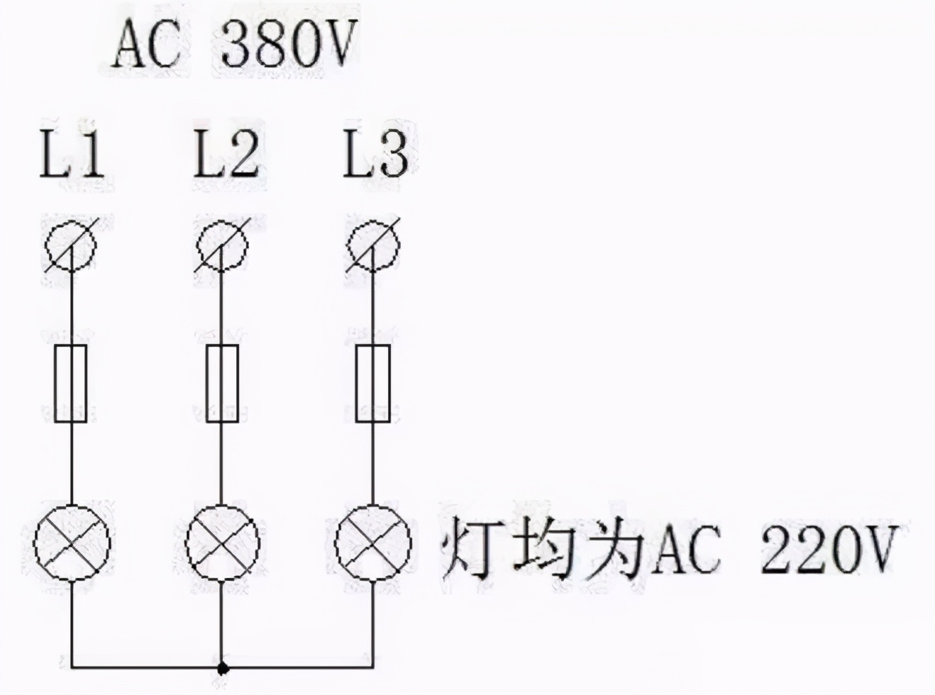 没有零线如何使用220v灯带,380伏没零线怎样接灯