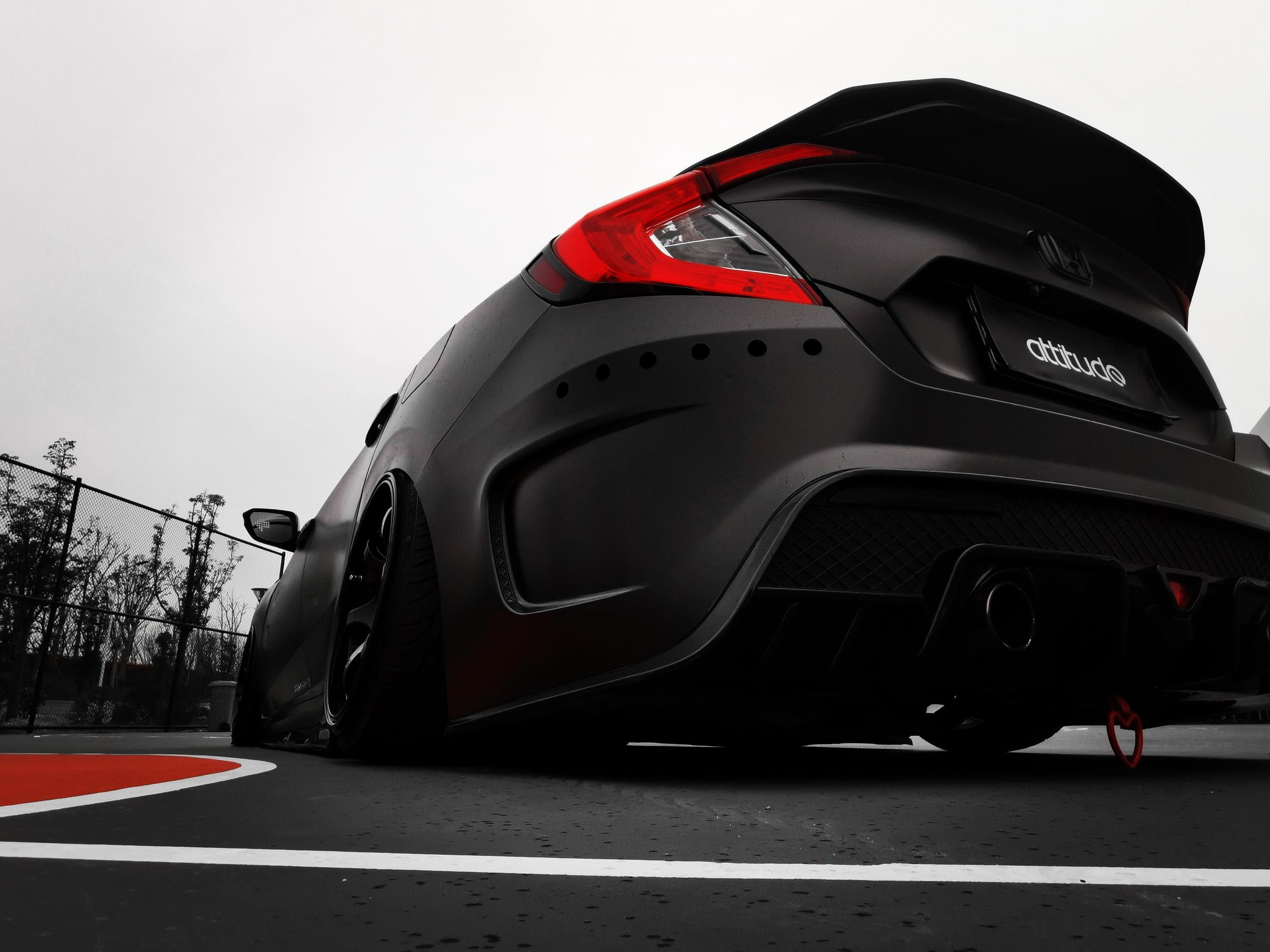 十代思域外观黑白改装方案,十代思域全黑改装