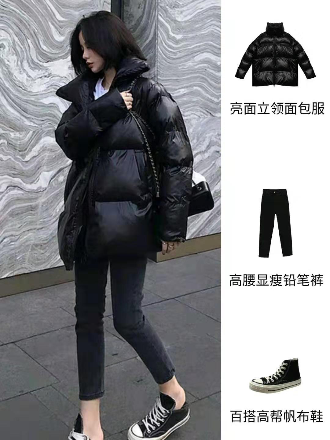 非常好看的紫色棉服显白还时尚,洋气棉服中长款高级感显瘦