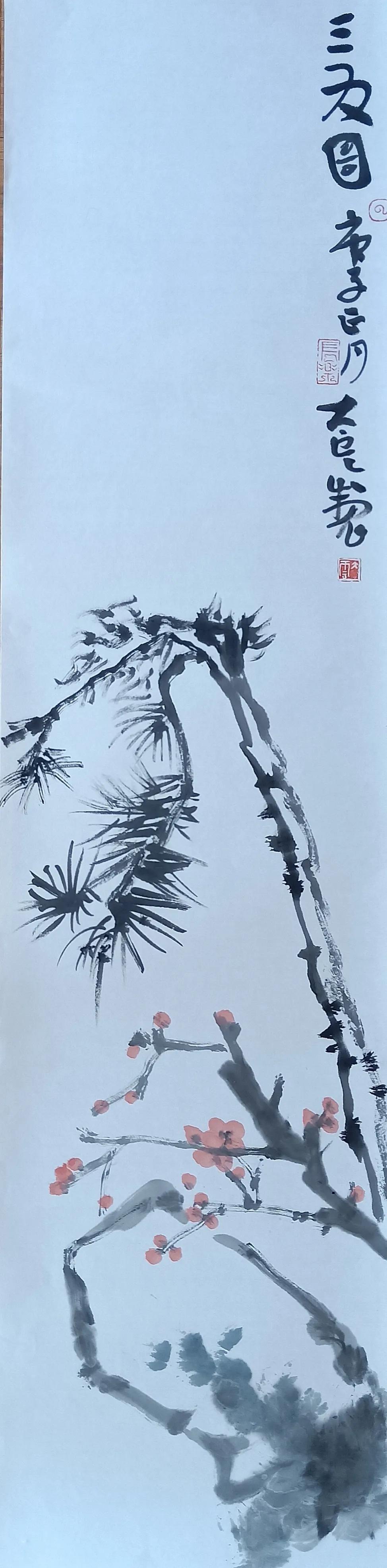 画家段云华的工笔画作品图片,书法大家珍贵挥毫视频