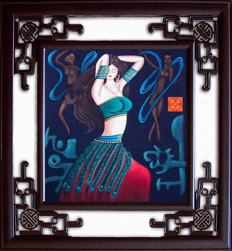 重彩蜡染画,收藏刺绣